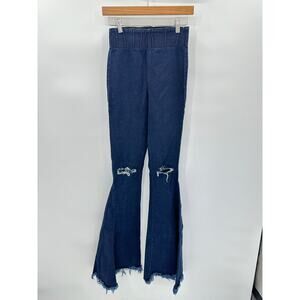 Show Me Your Mumu Berkeley Bell Bottoms Flared Distressed Jeans High Rise Small